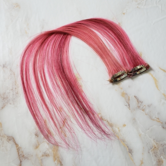 Euronext Pink Clip-In Human Hair Extensions - Picture 4 of 10